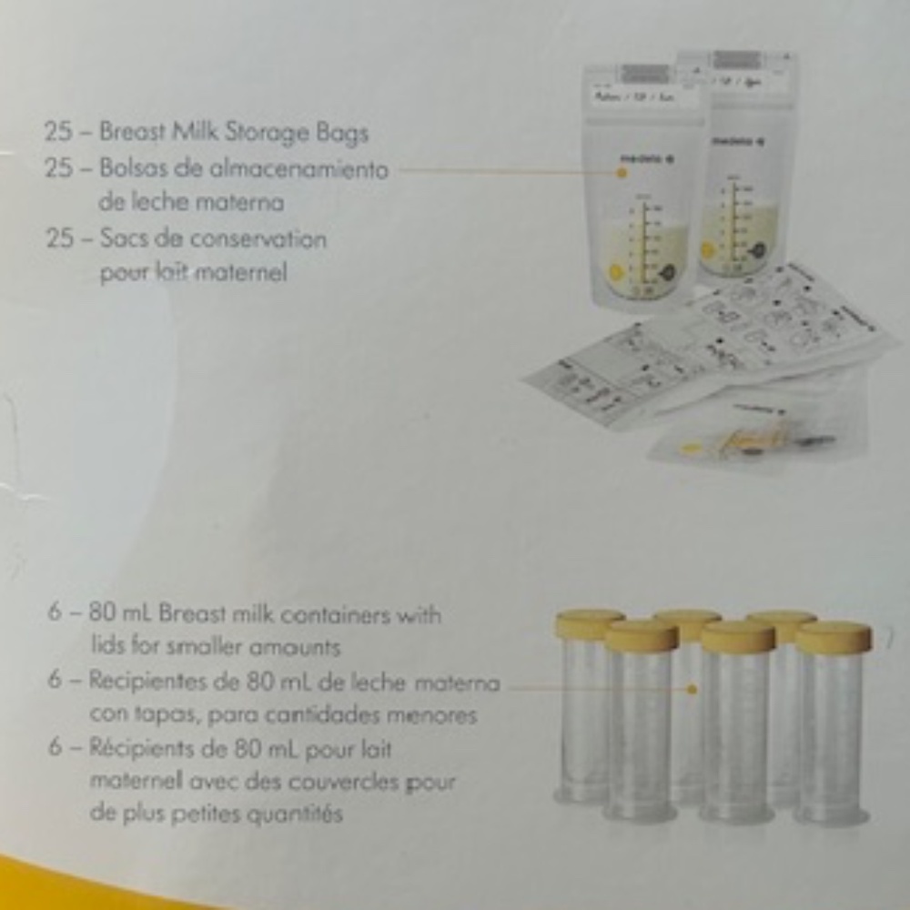 Medela Breast Milk Storage Bags (x25) and 80mL Breast milk containers (x6) - New